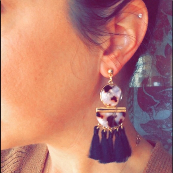 Black Tassel Earrings - Picture 4 of 4